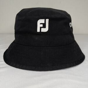 FootJoy Dryjoys Bucket Hat Men's Large Black Vintage Golf Cap FJ